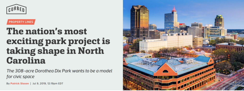Curbed Article header with title, Curbed logo and image of Raleigh skyline