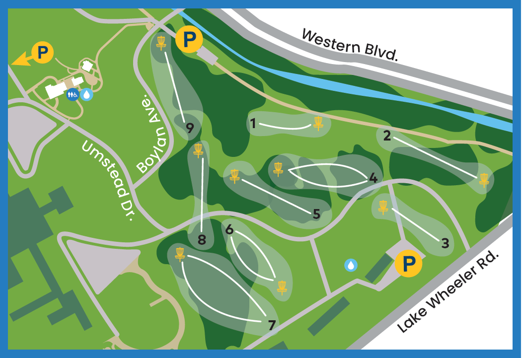 2024 Dix Park Pop-up Disc Golf Course Map