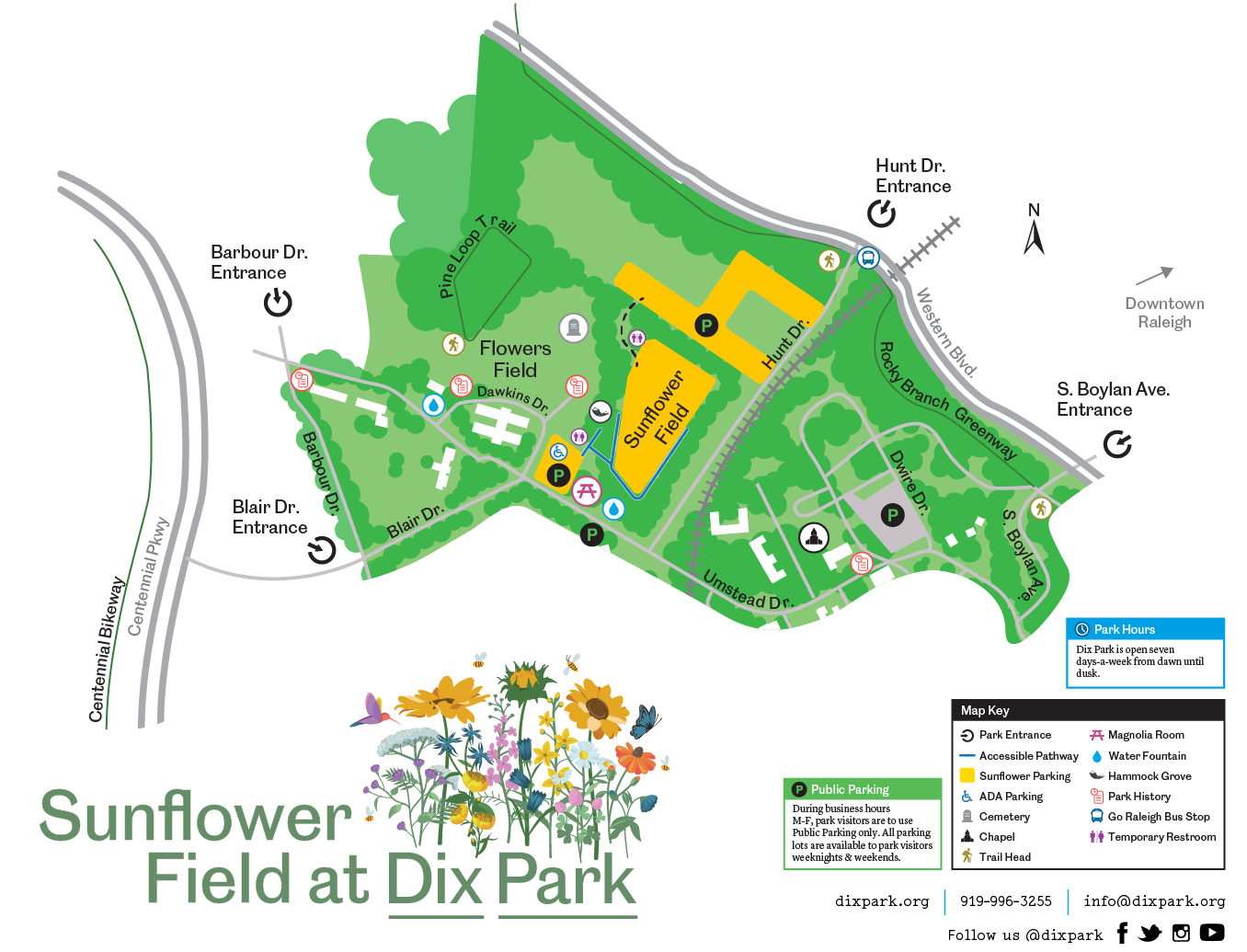 Dix Park Sunflower Visitor Map