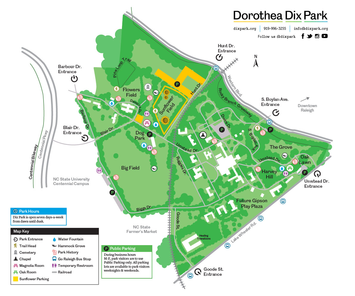 Dix Park Sunflower Visitor Map