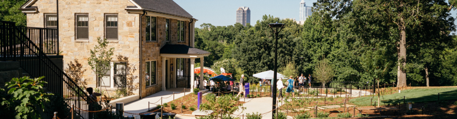 Stone Houses with Raleigh skyline in the distance