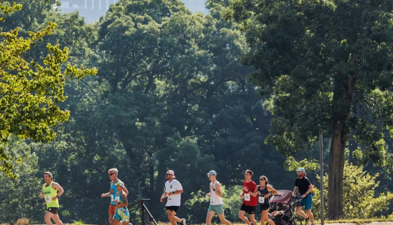 Runners at Dix Park during 2022 Run For Love