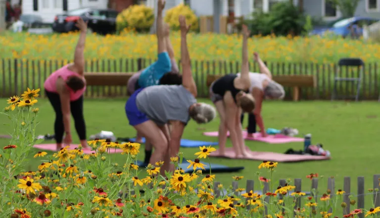 Yoga in the Park at Gipson Play Plaza