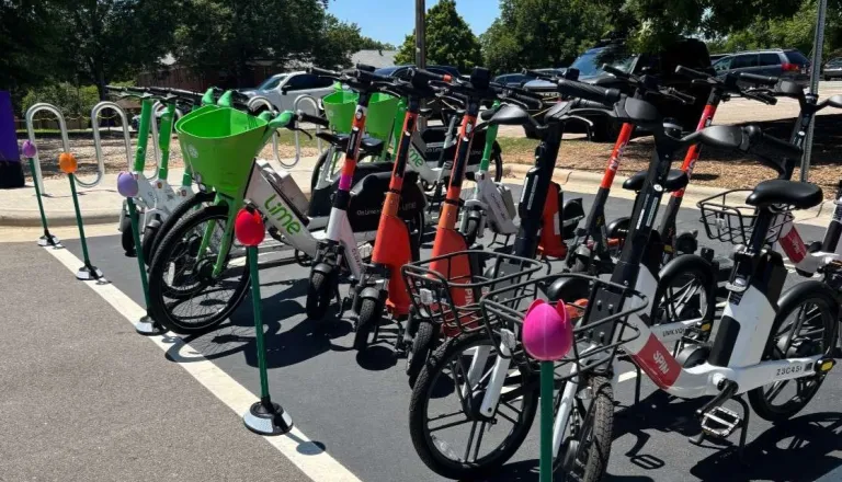 2026 Scooter and bike share parking corral at Dix Park