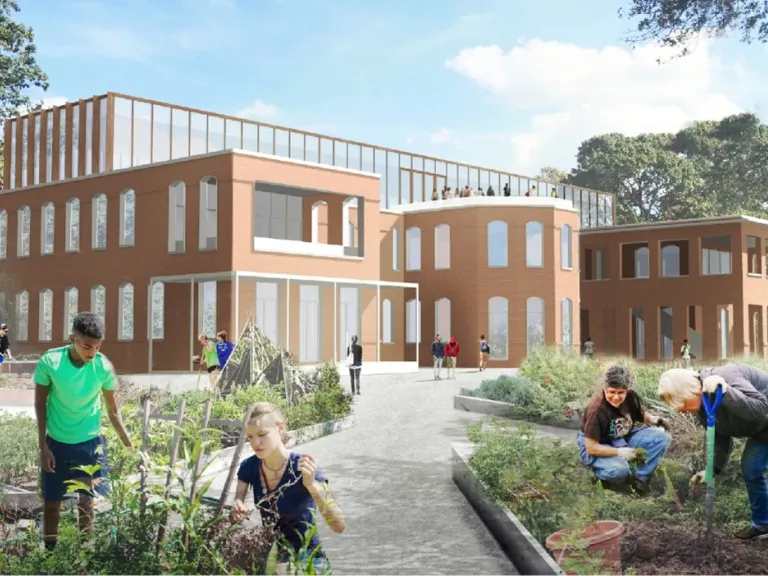 2019 Master Plan rendering of Harvey Building reuse