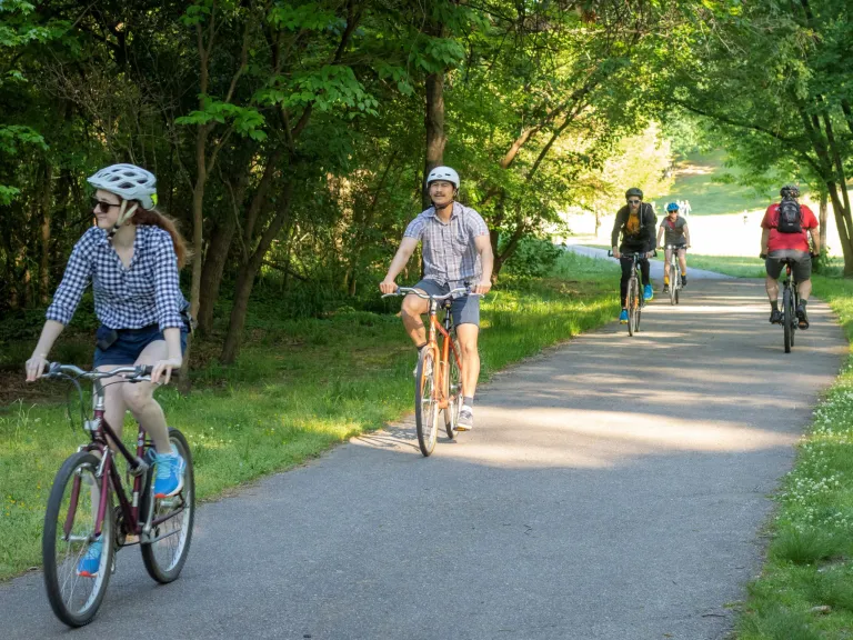 Bikers on the Rocky Branch Greenway