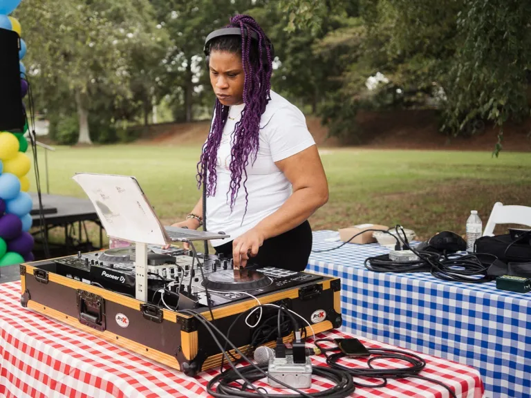 DJ playing at Dix Park