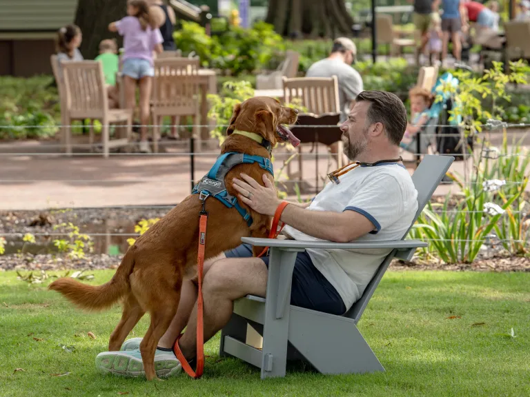 man and a dog