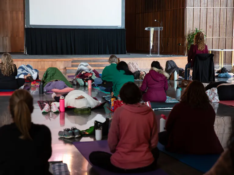 people seated on the floor