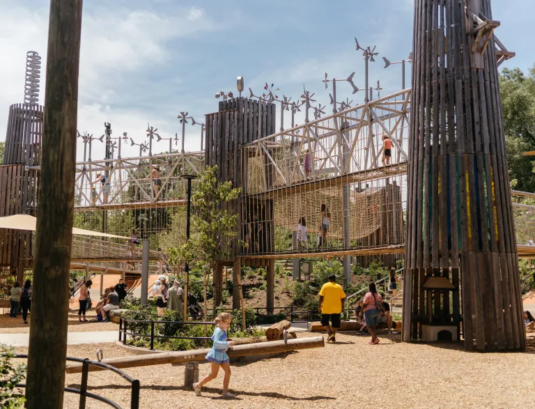 Kids Playing on Slide Valley
