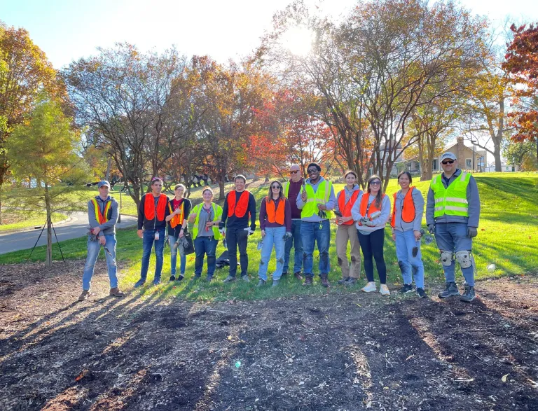 2024 Raleigh Parks Volunteers planting daffodils