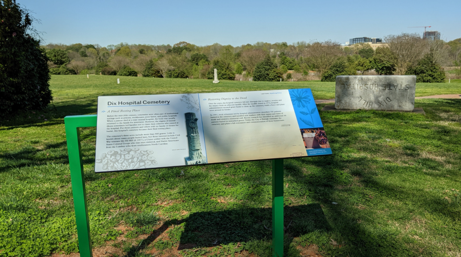 Historical Sign at the Dix Hospital Cemetery 