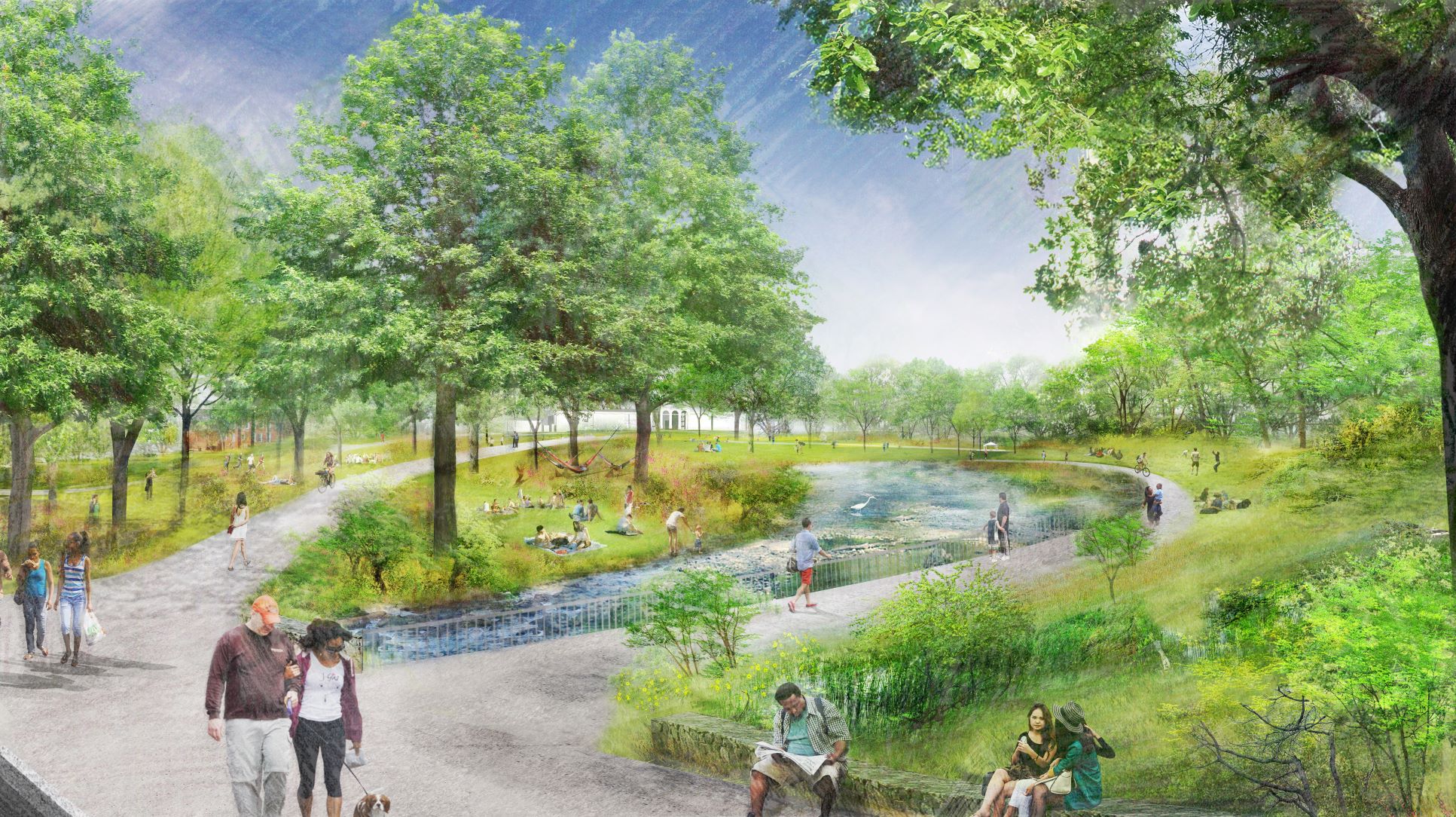 Rocky Branch 'Creek' rendering from Dix Park Master Plan 